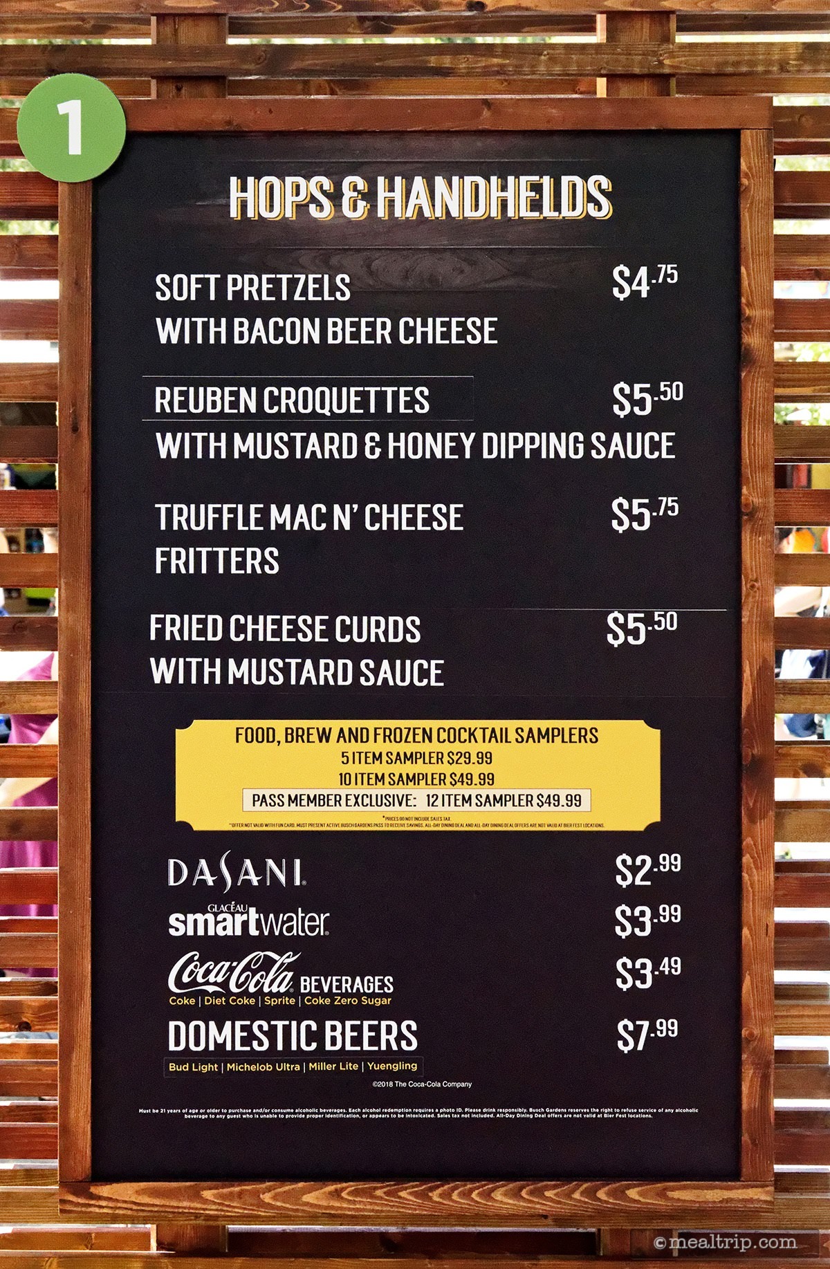 Bier Fest Menu Boards With Prices For 2018 Busch Gardens Tampa