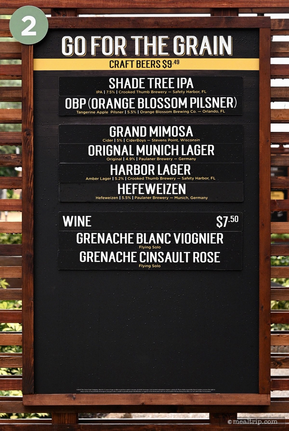 Busch Gardens Bier Fest Menu Boards With Prices For 2019 Busch