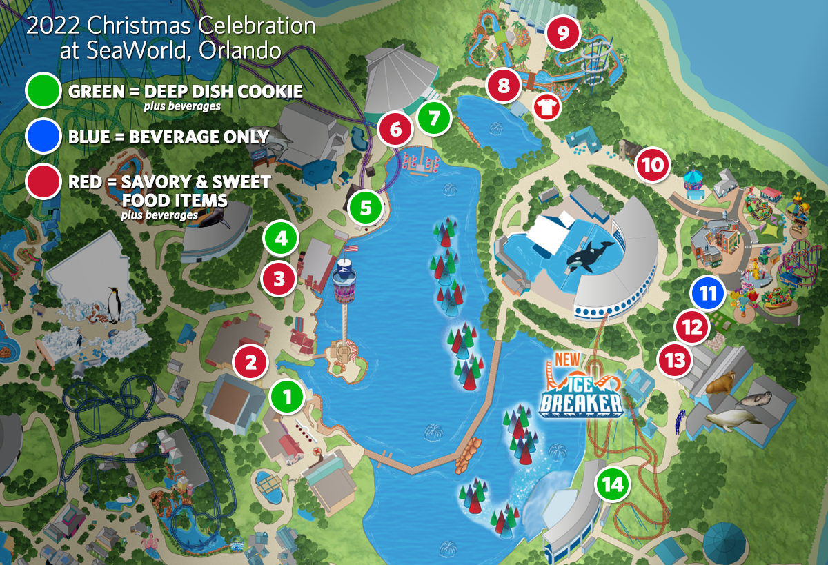 Menu Items for the 2022 Christmas Celebration at SeaWorld, Orlando