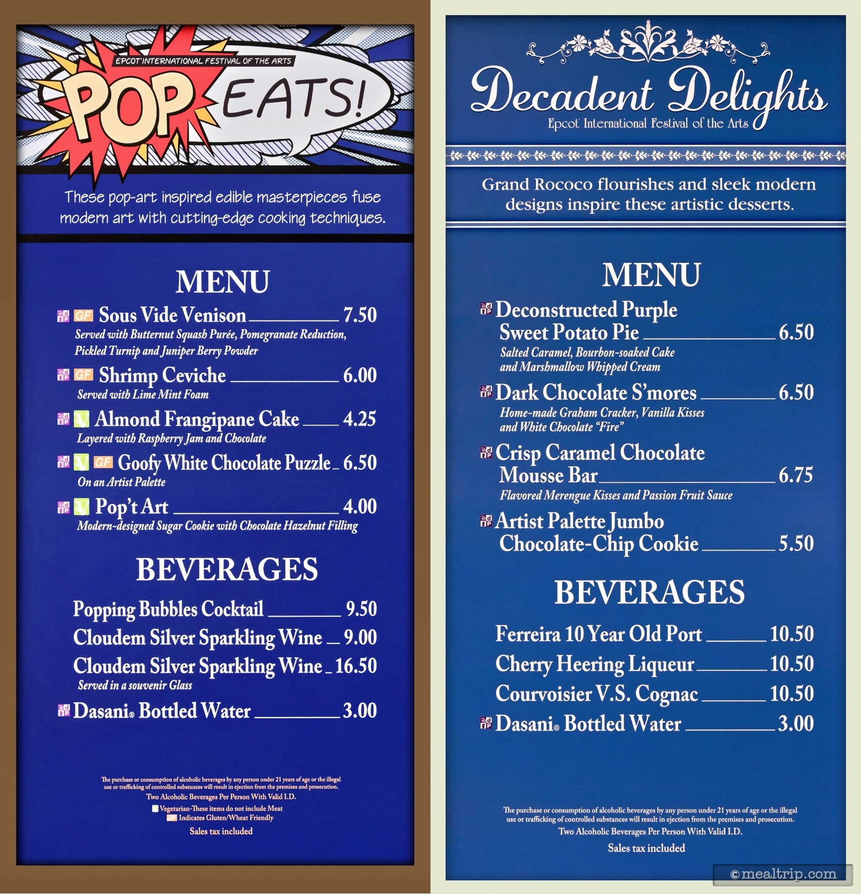 Menu Boards and Prices for Epcot's 2017 Festival of the Arts - Epcot