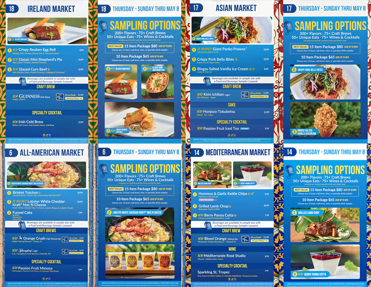 Photos from Menu Boards and Prices for the 2022 Seven Seas Food